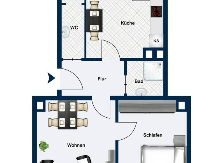 Wohnung zum Kauf 155.000 € 2 Zimmer 51,2 m²<br/>Wohnfläche EG<br/>Geschoss Stadt Ansbach 91522