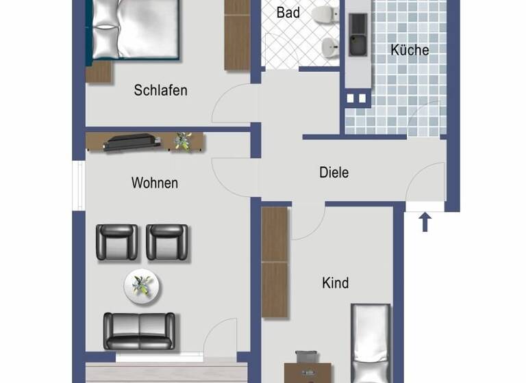 Wohnung zum Kauf provisionsfrei 114.000 € 3 Zimmer 68 m² 2. Geschoss Südstadt Grevenbroich 41515