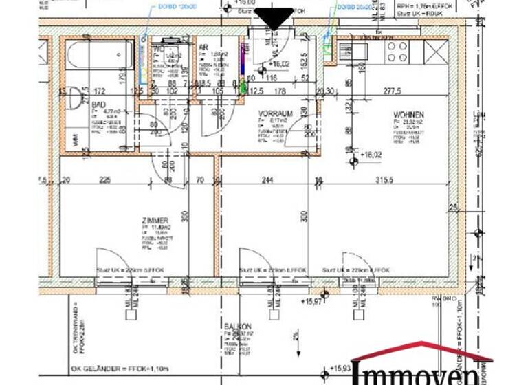 Wohnung zur Miete 574 € 2 Zimmer 53,4 m² 7. Geschoss Brauquartier Puntigam Graz 8055