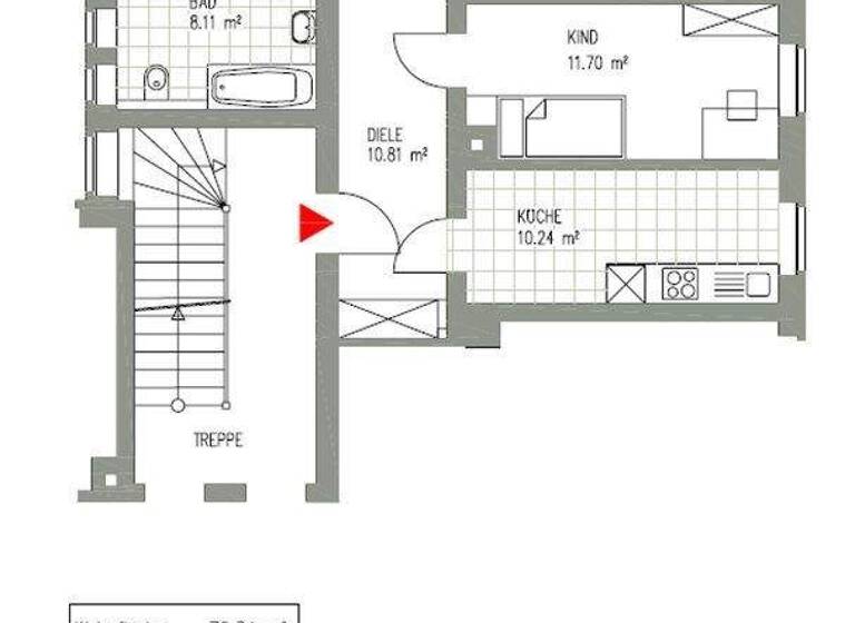 Wohnung zur Miete 705 € 3 Zimmer 70,3 m² 2. Geschoss Möckern Leipzig 04159