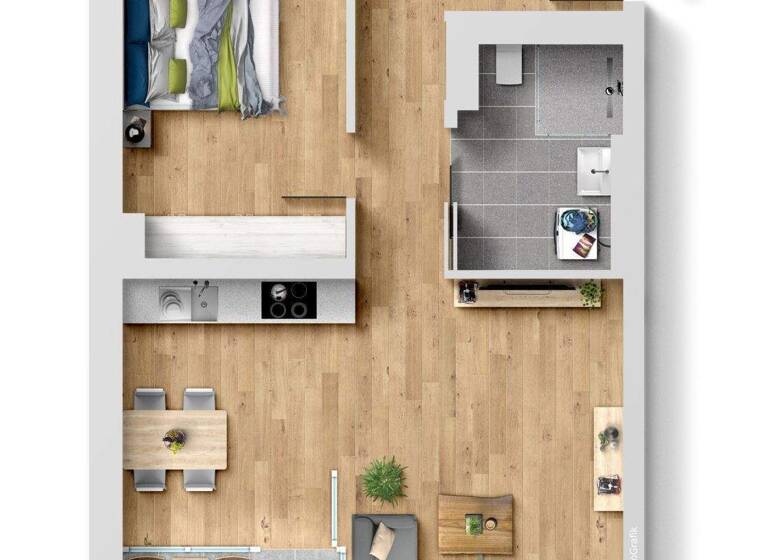 Wohnung zur Miete - Erstbezug 1.500 € 2 Zimmer 61,3 m² 2. Geschoss frei ab sofort Frauenland Würzburg 97074