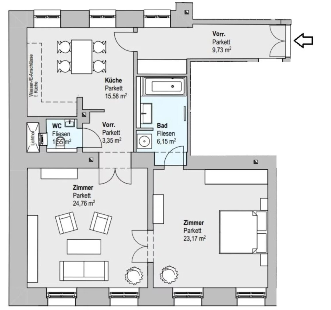 Wohnung zum Kauf 675.000 € 3 Zimmer 84,7 m²<br/>Wohnfläche 1.<br/>Geschoss Wien 1090