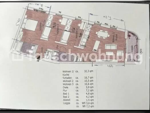 Wohnung zur Miete Tauschwohnung 1.105 € 4 Zimmer 92 m² 3. Geschoss Südvorstadt-Ost Dresden 01069