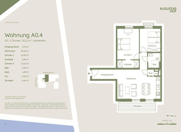 Wohnung zum Kauf - Erstbezug 690.000 € 3 Zimmer 83,1 m² EG Lichterfelde Berlin 12203
