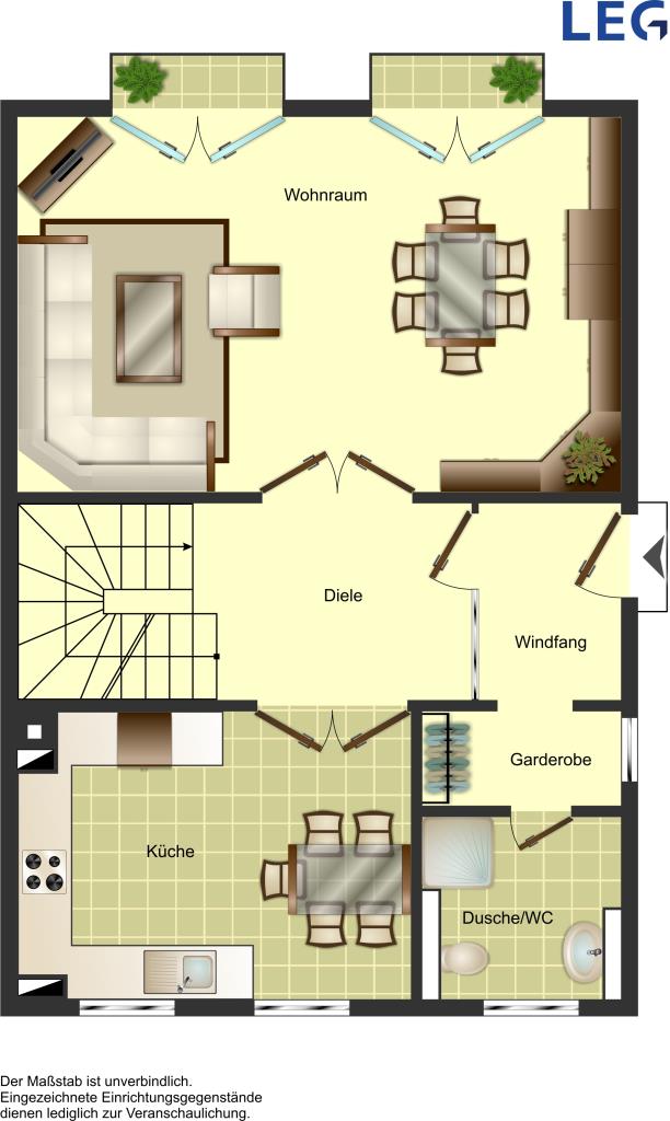 Wohnung zur Miete 1.109 € 4 Zimmer 110,4 m²<br/>Wohnfläche EG<br/>Geschoss 21.01.2025<br/>Verfügbarkeit Birkenstraße 20 Bad Rothenfelde Bad Rothenfelde 49214