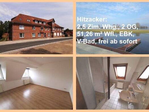 Wohnung zur Miete 460 € 2,5 Zimmer 51,3 m² 2. Geschoss frei ab sofort Hitzacker 29456