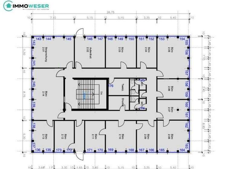 Bürofläche zur Miete 6,50 € 14 Zimmer 515,9 m² Bürofläche Stuhr 28816