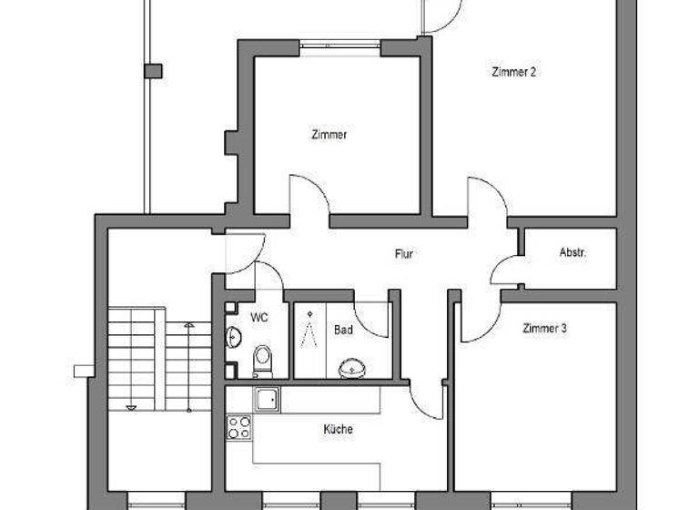 Wohnung zur Miete nur mit Wohnberechtigungsschein 521 € 3 Zimmer 80,2 m² 3. Geschoss frei ab 16.03.2026 Innstr. 31 Sennestadt Bielefeld 33689
