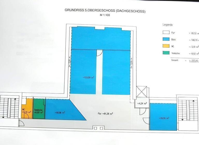 Atelier zur Miete 9 € 4 Zimmer 237 m² Bürofläche teilbar ab 237 m² Dudenstraße 78 Kreuzberg Berlin 10965
