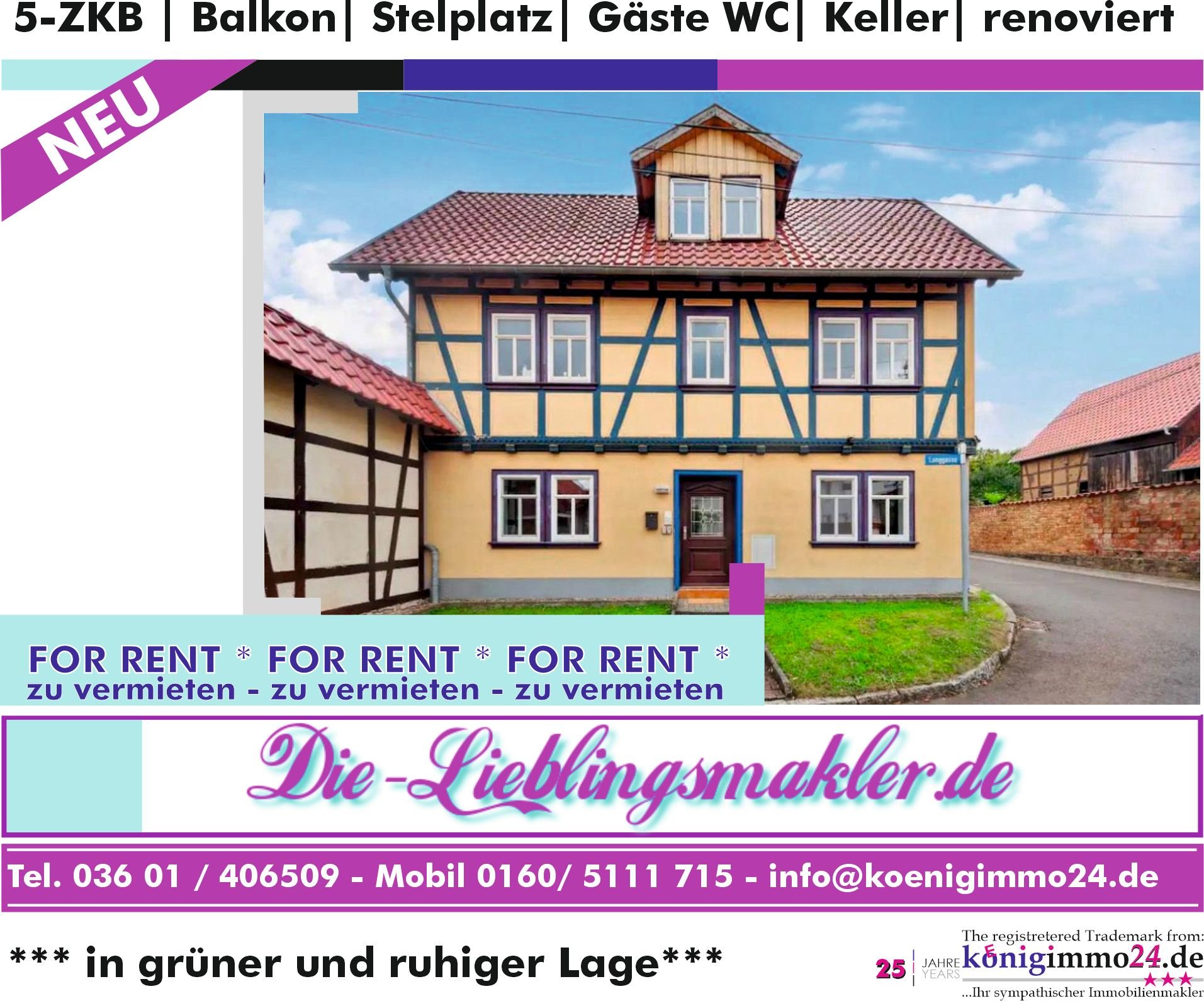 Maisonette zur Miete 750 € 5 Zimmer 116 m²<br/>Wohnfläche 1.<br/>Geschoss ab sofort<br/>Verfügbarkeit Craula Hörselberg-Hainich 99820