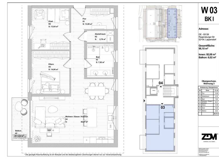 Wohnung zum Kauf provisionsfrei 545.780 € 3 Zimmer 94,1 m² frei ab 01.10.2027 Lappersdorf 93138