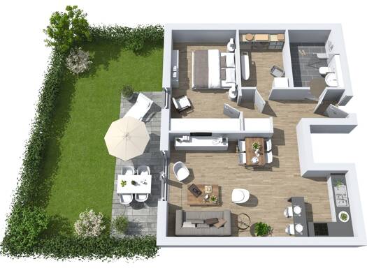 Terrassenwohnung zum Kauf - Erstbezug 309.500 € 2 Zimmer 68,5 m² 1. Geschoss Lindenstraße 58 Stadtmitte Grevenbroich 41515