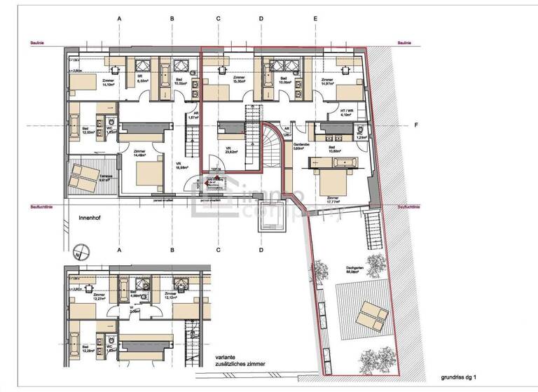 Wohnung zum Kauf 2.300.000 € 4 Zimmer 179,6 m² 1. Geschoss Wien 1040