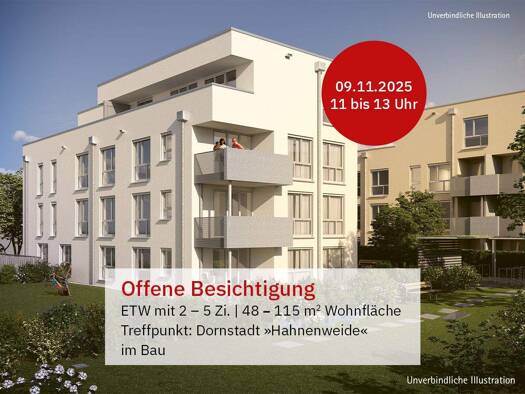 Wohnung zum Kauf - Neubau provisionsfrei 274.000 € 2 Zimmer 48,9 m² EG Hahnenweide 0 Dornstadt 89160