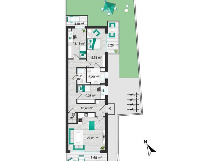 Wohnung zum Kauf - Erstbezug provisionsfrei 990.000 € 4 Zimmer 110,3 m² frei ab sofort Bogenstraße 21-22 Lichterfelde Berlin 12207