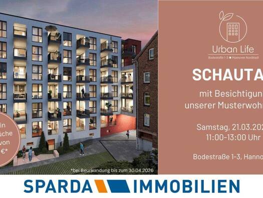 Wohnung zum Kauf - Erstbezug provisionsfrei 419.000 € 3 Zimmer 76,6 m² Bodestraße 1-3 Nordstadt Hannover-Nordstadt 30167