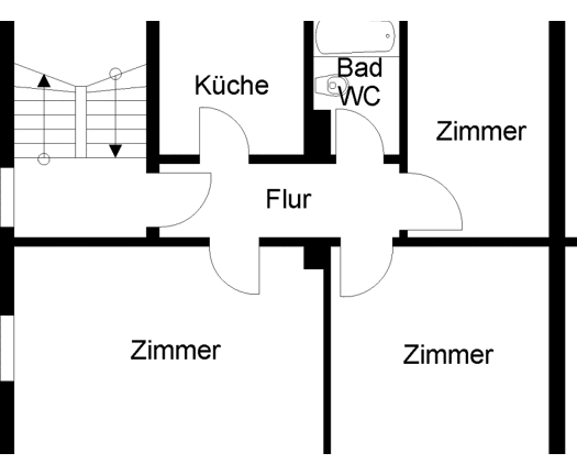 Wohnung zur Miete 599 € 3 Zimmer 68,2 m² 1. Geschoss Weddigenufer 98 Innenstadt Herford 32052