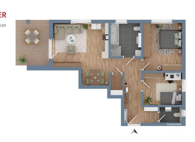 Wohnung zum Kauf - Erstbezug 356.247 € 3 Zimmer 78,2 m² EG Parkstetten 94365