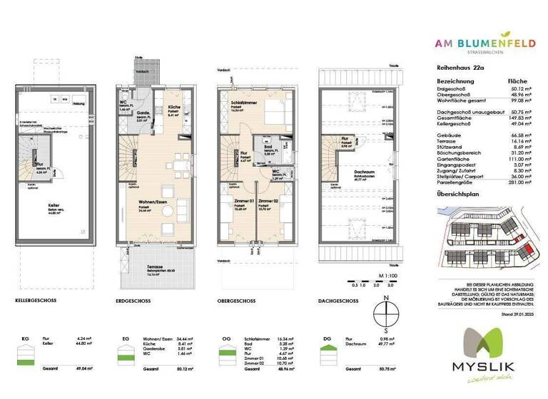 Reihenendhaus zum Kauf - Erstbezug provisionsfrei 653.780 € 5 Zimmer 281 m² Grundstück Lilienstraße 22a Straßwalchen 5204