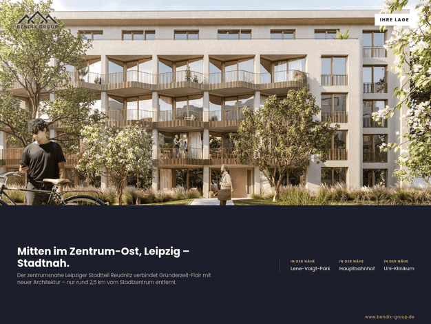 Wohnung zum Kauf - Neubau provisionsfrei 280.700 € 2 Zimmer 49,3 m² 2. Geschoss Reudnitz-Thonberg Leipzig 04317