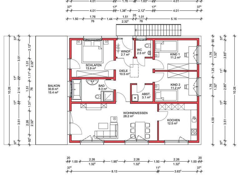 Wohnung zur Miete 1.095 € 4 Zimmer 119,5 m² EG frei ab 01.04.2026 Nackendorf Höchstadt an der Aisch / Nackendorf 91315
