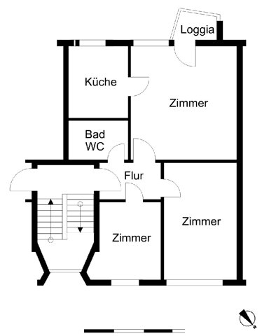 Wohnung zur Miete 317 € 3 Zimmer 54,2 m² 1. Geschoss frei ab 01.01.2025 Am Oberhamm 128 C Geestemünde - Süd Bremerhaven 27570