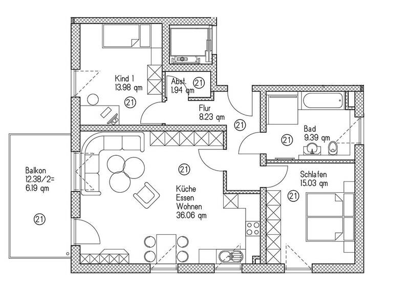 Wohnung zur Miete 1.950 € 3 Zimmer 90,8 m²<br/>Wohnfläche 1.<br/>Geschoss ab sofort<br/>Verfügbarkeit Anzing Anzing 85646