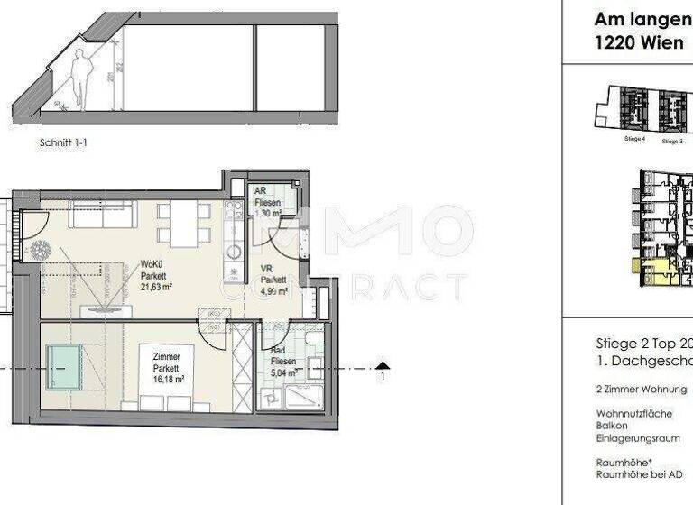 Wohnung zum Kauf - Erstbezug provisionsfrei 345.000 € 2 Zimmer 49,1 m² Wien 1220