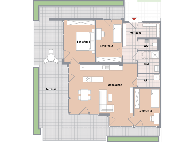 Wohnung zum Kauf - Erstbezug 499.200 € 4 Zimmer 100,3 m² Puntigam Graz,17.Bez.:Puntigam 8055