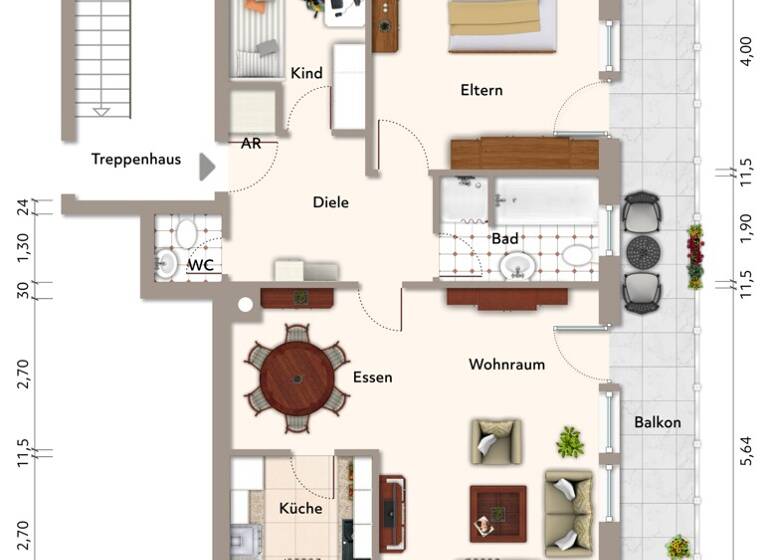 Wohnung zum Kauf 274.000 € 3 Zimmer 74,1 m² 2. Geschoss Betzigau 87488