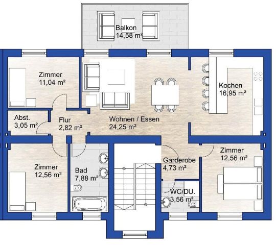 Wohnung zur Miete 700 € 4 Zimmer 107 m²<br/>Wohnfläche ab sofort<br/>Verfügbarkeit Regenweg Dellwig Essen 45357