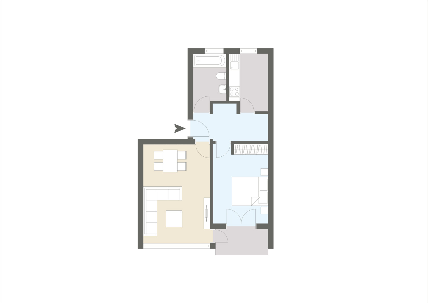 Wohnung zum Kauf 175.000 € 2 Zimmer 53 m²<br/>Wohnfläche Rüngsdorf Bonn / Mehlem 53179