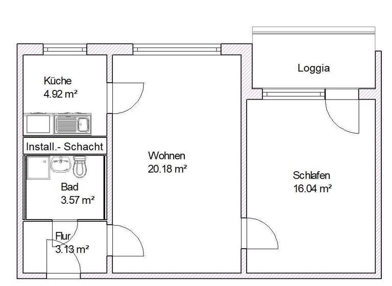 Wohnung zur Miete 372 € 2 Zimmer 49,5 m² 9. Geschoss Apollostraße 1 Reform Magdeburg 39118