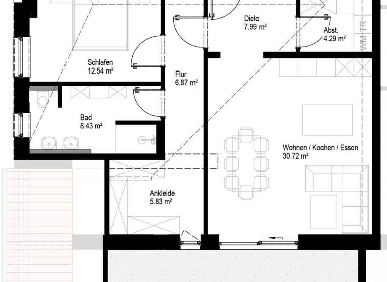 Penthouse zur Miete 1.100 € 2 Zimmer 92,1 m² Emmeln Haren / Emmeln 49733