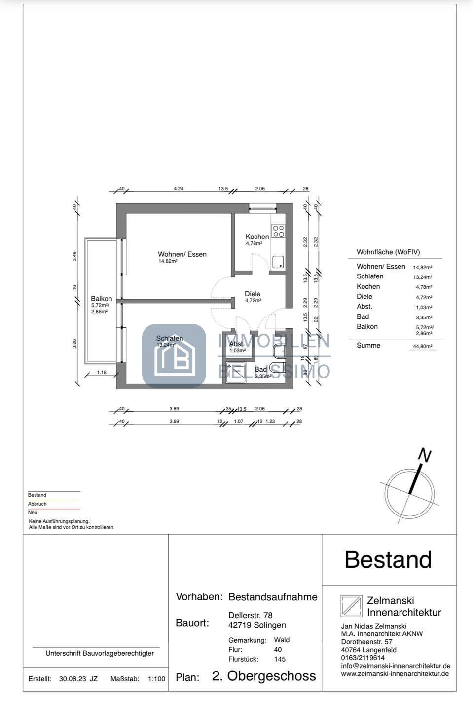 Wohnung zur Miete 550 € 2 Zimmer 45 m²<br/>Wohnfläche 2.<br/>Geschoss Foche - Demmeltrath - Fuhr Solingen 42719