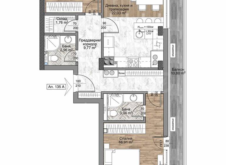 Studio zum Kauf 258.829 € 3 Zimmer 110,1 m² Sofia