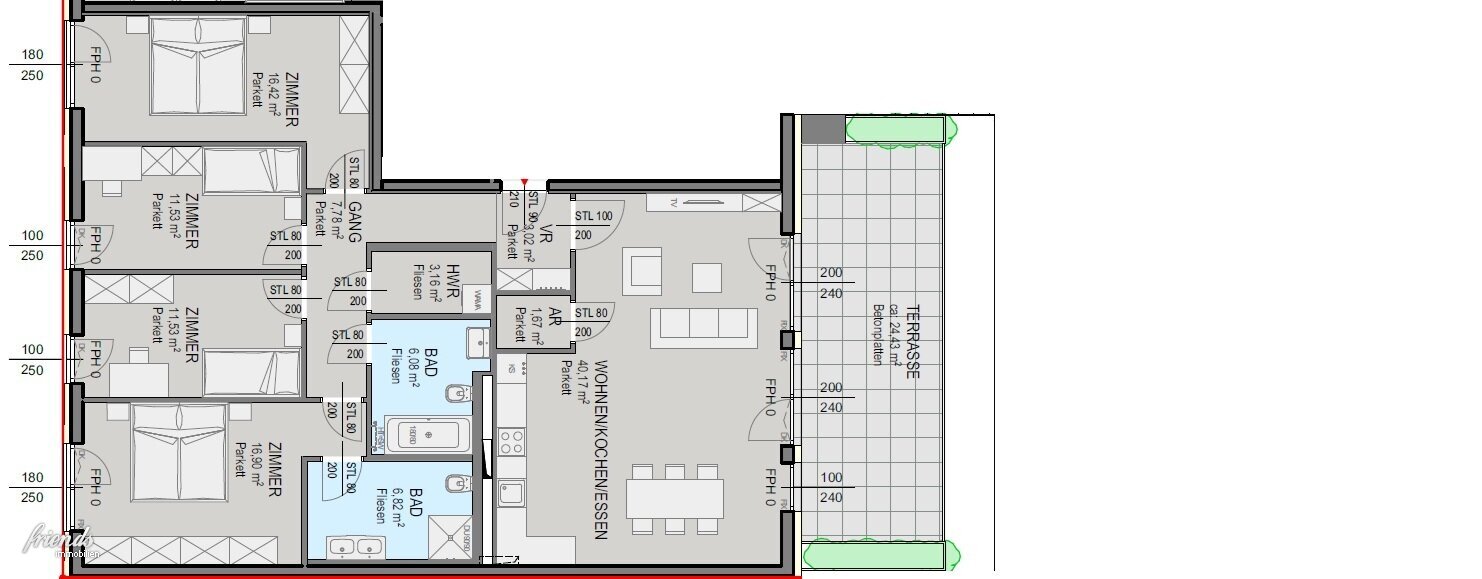 Wohnung zum Kauf provisionsfrei 600.192 € 5 Zimmer 125 m²<br/>Wohnfläche 1.<br/>Geschoss Badener Straße 1 Pfaffstätten 2511