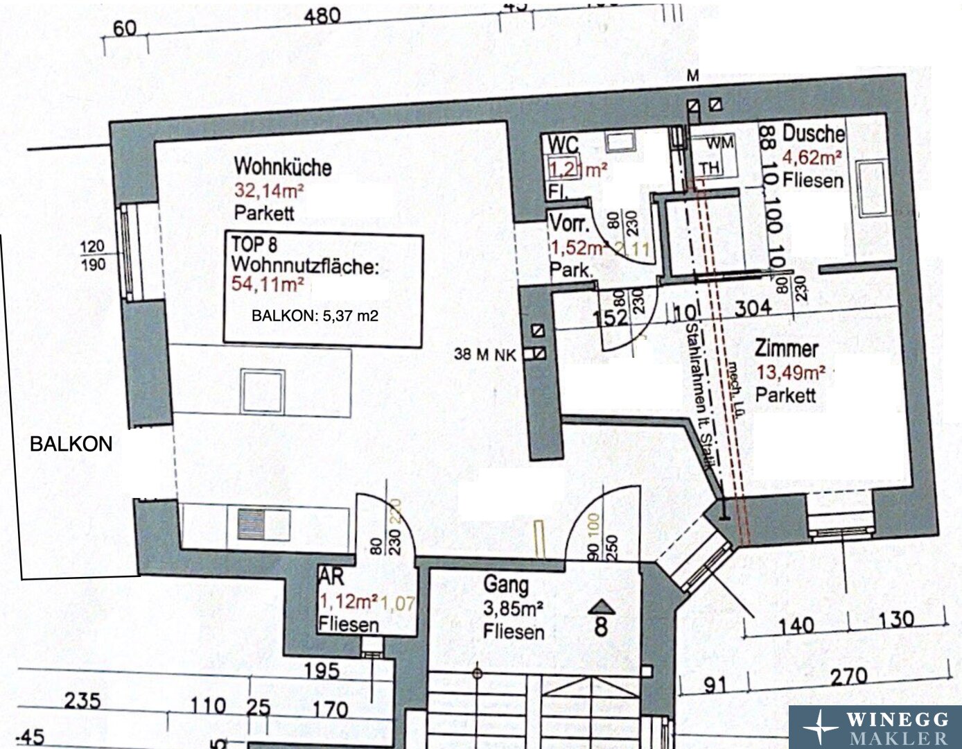 Wohnung zum Kauf 449.000 € 54,1 m²<br/>Wohnfläche 1.<br/>Geschoss Vogelsanggasse Wien 1050