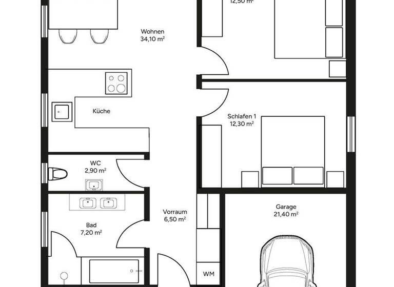 Haus zum Kauf - Erstbezug provisionsfrei 299.900 € 3 Zimmer 75,5 m² 620 m² Grundstück Lutzmannsburg 7361