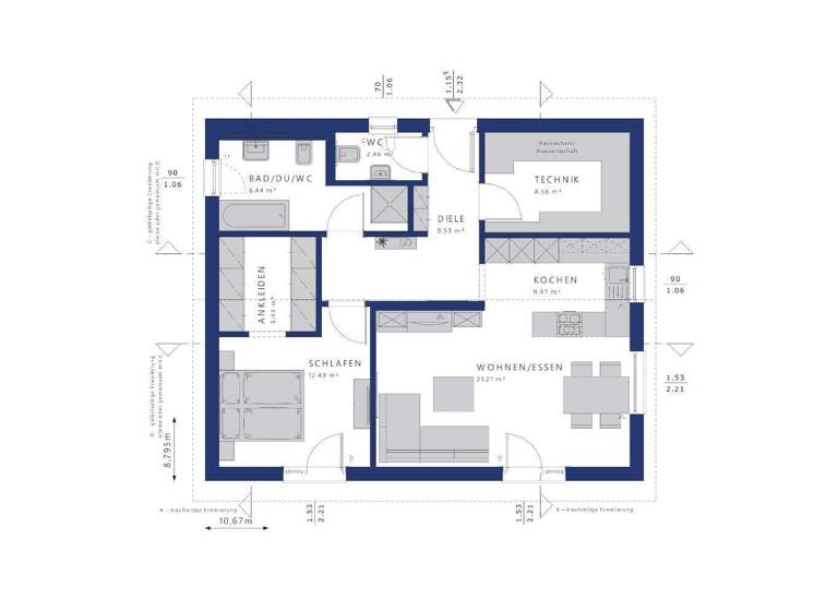 Bungalow zum Kauf provisionsfrei 549.374 € 2 Zimmer 76,6 m² 2.182 m² Grundstück Beaumarais Saarlouis 66740