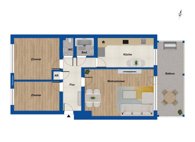 Wohnung zum Kauf 215.000 € 3 Zimmer 79,6 m² 3. Geschoss Aachen 52066