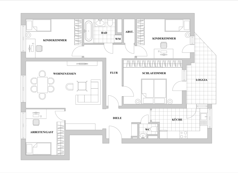 Wohnung zum Kauf 699.000 € 5 Zimmer 119,5 m² 3. Geschoss Unterbilk Düsseldorf 40223