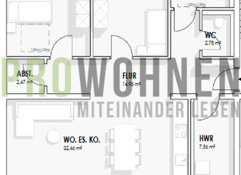 Wohnung zum Kauf 504.250 € 3 Zimmer 100,9 m²<br/>Wohnfläche Obernau Aschaffenburg 63743