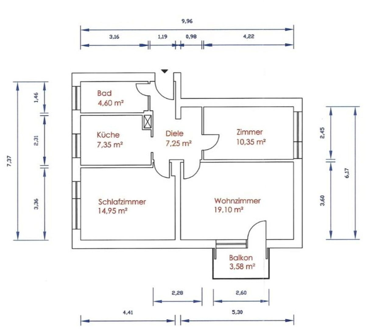 Wohnung zum Kauf provisionsfrei 356.000 € 3 Zimmer 66 m²<br/>Wohnfläche EG<br/>Geschoss Heinrich-Seliger-Strasse Niederrad Frankfurt 60528