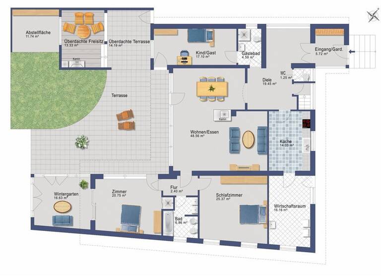 Bungalow zum Kauf 445.000 € 4 Zimmer 200 m² 1.236 m² Grundstück frei ab sofort Bad Zwischenahn II Bad Zwischenahn 26160