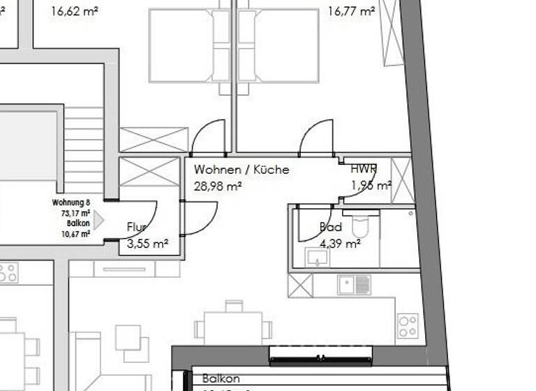 Wohnung zum Kauf 395.500 € 3 Zimmer 75,8 m²<br/>Wohnfläche 3.<br/>Geschoss Abdenastraße 2 Stadtzentrum Emden 26721