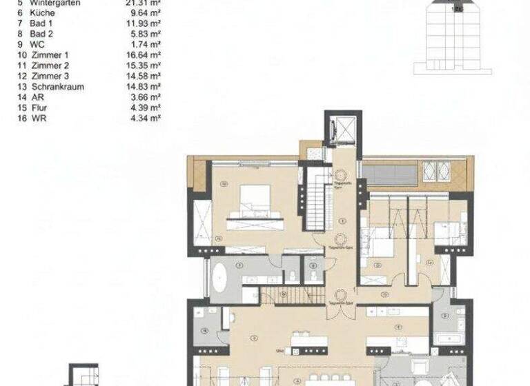 Wohnung zum Kauf - Erstbezug 3.490.000 € 5 Zimmer 208,1 m² Wien 1030