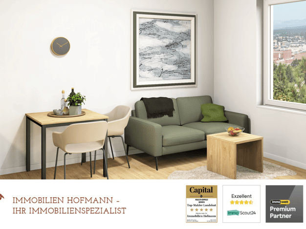 Wohnung zur Miete 785 € 2 Zimmer 35,7 m² 3. Geschoss frei ab 15.07.2026 Achdorf Landshut 84036