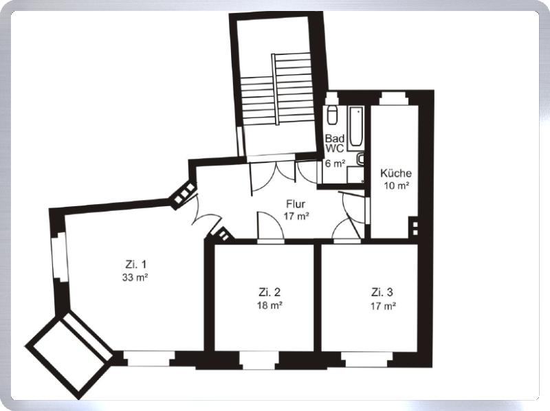 Wohnung zur Miete 620 € 3 Zimmer 102 m²<br/>Wohnfläche 2.<br/>Geschoss ab sofort<br/>Verfügbarkeit Mittweida Mittweida 09648