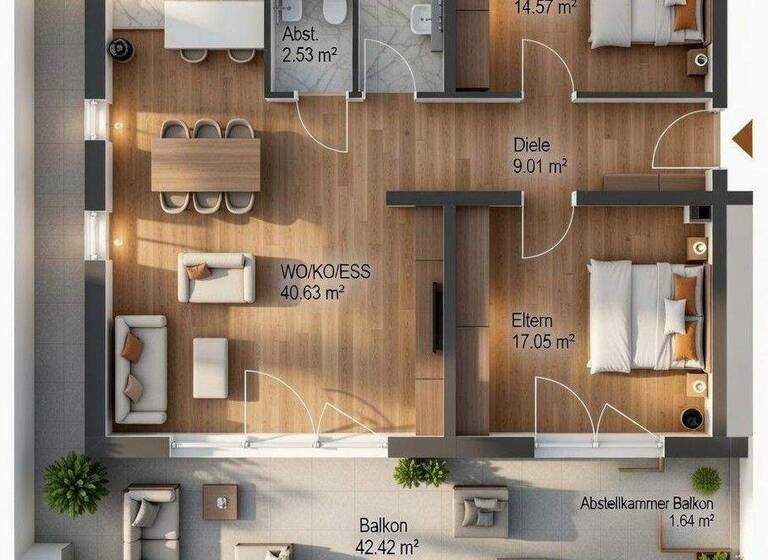 Wohnung zur Miete - Erstbezug 1.290 € 3 Zimmer 115,9 m² 3. Geschoss frei ab 01.05.2026 Im Dorf 100B Nordrach 77787